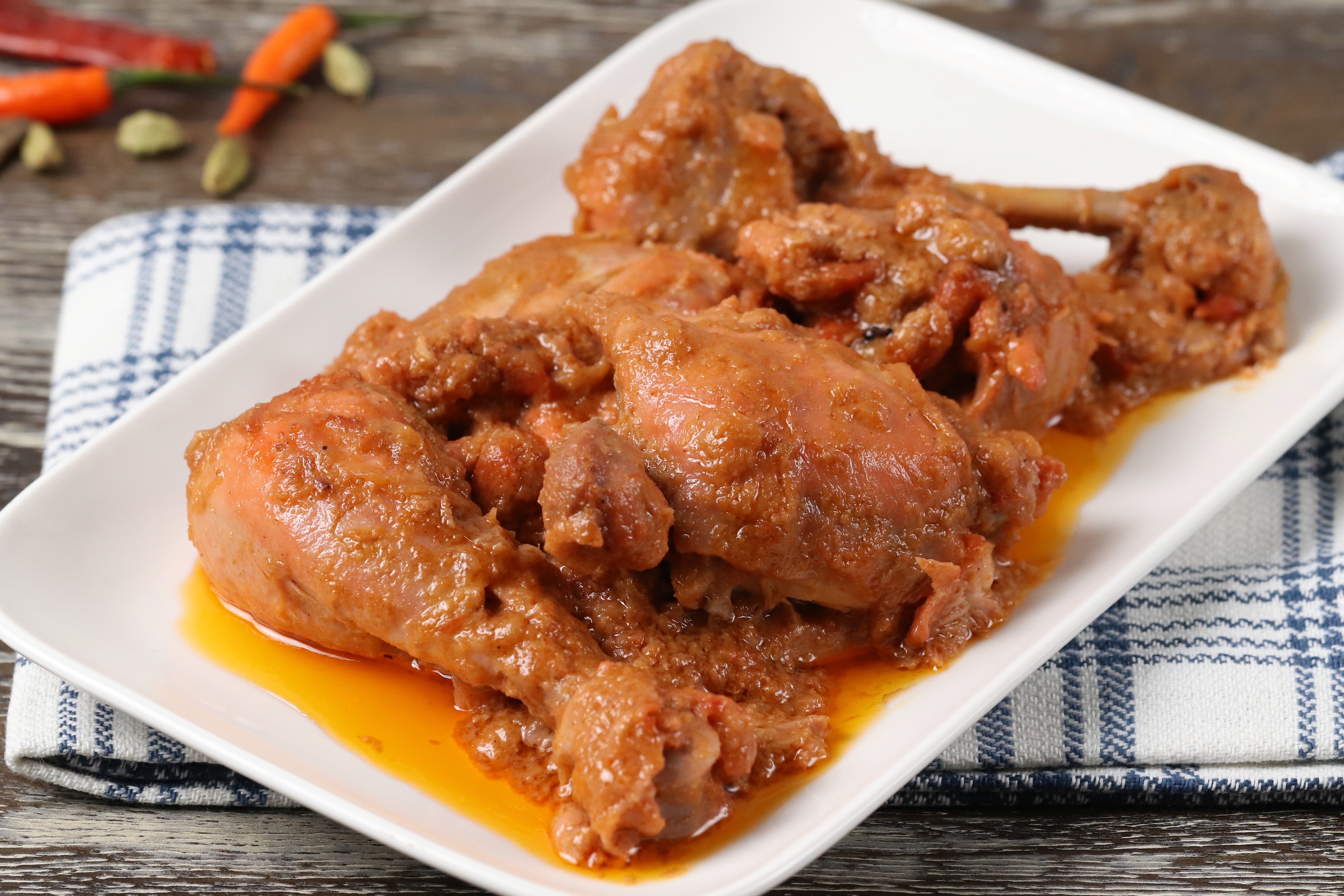 Bengali Chicken Roast - Spicy marinated chicken curry, a Sagar Restaurant specialty